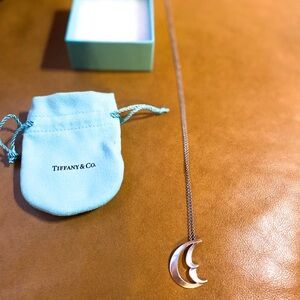 24” Tiffany & Co. Paloma Picasso Crescent Moon Pendant and Necklace Sterling